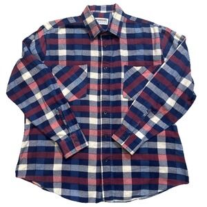 Vintage McGregor Bagpiper Flannel Plaid Shirt Mens Large 100% Cotton grunge